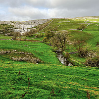 Buy canvas prints of Malham Cove and Hills by Diana Mower