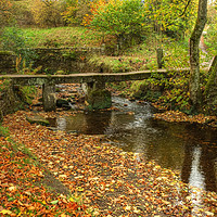 Buy canvas prints of Wycoller Clapper Bridge  by Diana Mower