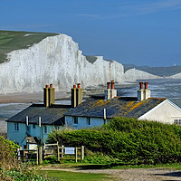 Buy canvas prints of The Seven Sisters from Cuckmere Haven. by Diana Mower