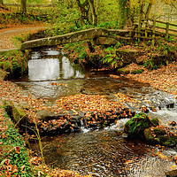 Buy canvas prints of Wycoller Clam Bridge  by Diana Mower