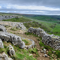 Buy canvas prints of  Malham Cove Descent by Diana Mower
