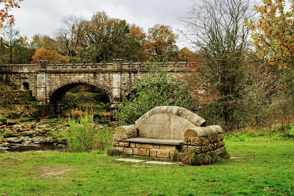 The Nidd Aquaduct and stone Seat Picture Board by Diana Mower
