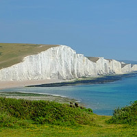 Buy canvas prints of The Seven Sisters From Cuckmere Valley. by Diana Mower