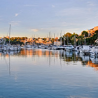 Buy canvas prints of Harbour Sunset Porto Cristo  by Diana Mower