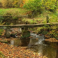 Buy canvas prints of The Ancient Clapper Bridge Wycoller by Diana Mower