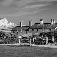 Buy canvas prints of The Seven Sisters in mono by Diana Mower