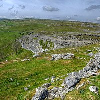 Buy canvas prints of Above Malham Cove by Diana Mower
