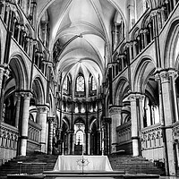 Buy canvas prints of Trinity Chapel Canterbury Cathedral Monochrome by Diana Mower