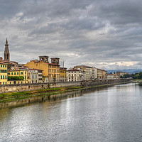 Buy canvas prints of The river Arno Florence. by Diana Mower
