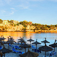 Buy canvas prints of Mallorca Beach Sunset by Diana Mower