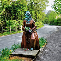 Buy canvas prints of Alice Nutter Statue Pendle by Diana Mower