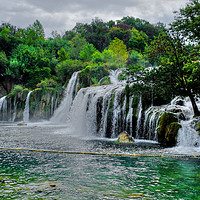 Buy canvas prints of Skradinski buk waterfall Croatia  by Diana Mower
