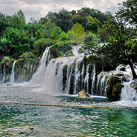 Buy canvas prints of Krka Waterfalls Croatia  by Diana Mower