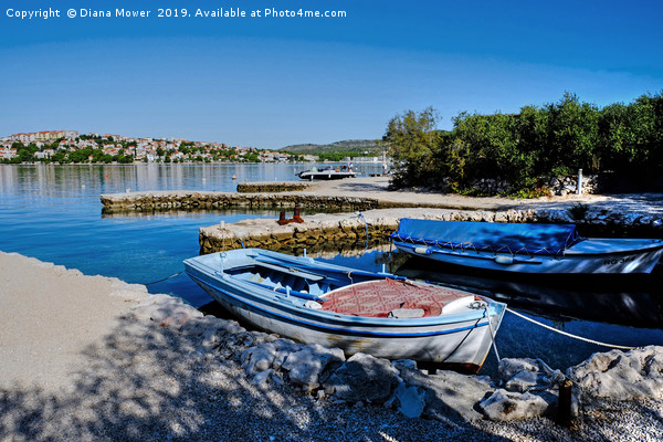 Zatoglav Beach Boats Croatia Picture Board by Diana Mower