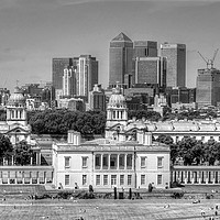 Buy canvas prints of Greenwich London Monochrome Panoramic by Diana Mower