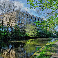 Buy canvas prints of Leeds and Liverpool Canal Bingley  by Diana Mower