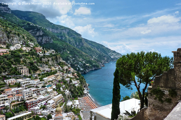 Positano Italy and Amalfi coast Picture Board by Diana Mower