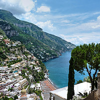 Buy canvas prints of Positano Italy and Amalfi coast by Diana Mower
