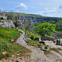 Buy canvas prints of Malham Cove Descent by Diana Mower