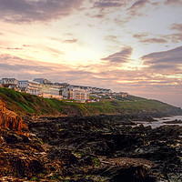 Buy canvas prints of Newquay from Fistral Beach by Diana Mower
