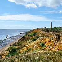 Buy canvas prints of Walton on the Naze cliffs and Tower by Diana Mower