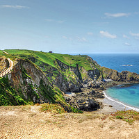 Buy canvas prints of La Coupee and La Grande Greve Beach Sark Guernsey  by Diana Mower