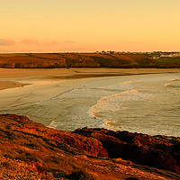 Buy canvas prints of Crantock beach at Sunset by Diana Mower