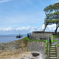 Buy canvas prints of Clevedon Beach and Pier Somerset by Diana Mower