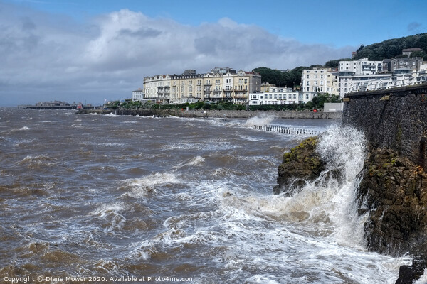 Weston Super Mare Stormy Seas. Picture Board by Diana Mower