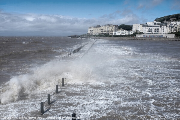 Weston Super Mare Stormy Seas Picture Board by Diana Mower