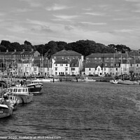 Buy canvas prints of Weymouth Harbour Monochrome by Diana Mower