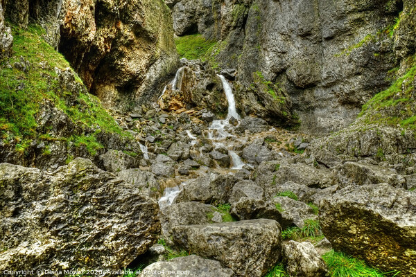 Gordale Scar waterfall Yorkshire Picture Board by Diana Mower