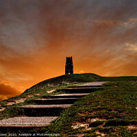 Buy canvas prints of Glastonbury Tor Sunset by Diana Mower