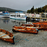 Buy canvas prints of Boats at Bowness on Windermere Cumbria  by Diana Mower