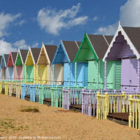 Buy canvas prints of Mersea Beach Huts Essex by Diana Mower