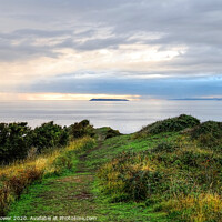 Buy canvas prints of  Flatholm island from Sand Point  by Diana Mower