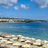 Buy canvas prints of Mellieha Beach Malta by Diana Mower