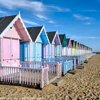 Buy canvas prints of West Mersea Beach Huts Essex by Diana Mower