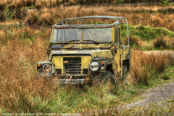 Abandoned Land Rover Picture Board by Diana Mower