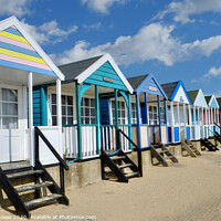 Buy canvas prints of Southwold beach huts Suffolk by Diana Mower