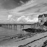 Buy canvas prints of Clevedon Pier Somerset monochrome by Diana Mower