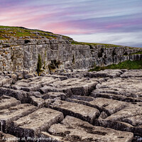 Buy canvas prints of Limestone pavement Malham Cove Yorkshire Dales by Diana Mower