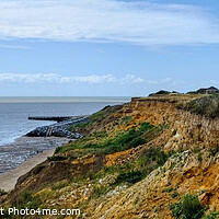 Buy canvas prints of Walton on the Naze cliffs and Tower Panoramic by Diana Mower