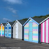 Buy canvas prints of Pakefield Colourful Beach Huts by Diana Mower