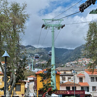 Buy canvas prints of Funchal Cable Car Madeira Portugal by Diana Mower