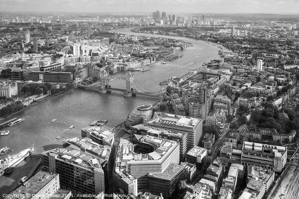 London City View Monochrome Picture Board by Diana Mower