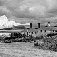 Buy canvas prints of The Seven Sisters Sussex monochrome by Diana Mower