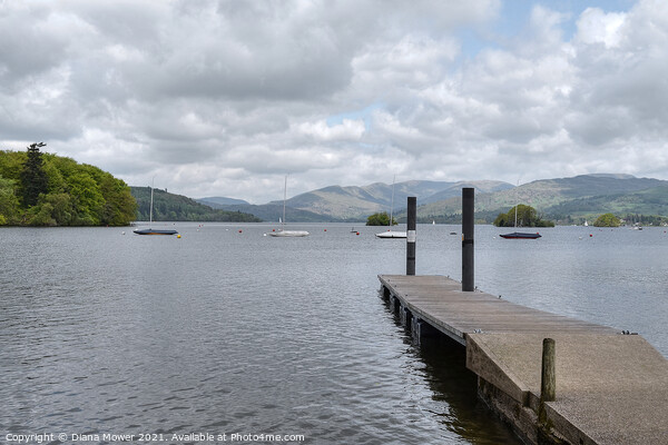 Lake Windermere Jetty Cumbria Picture Board by Diana Mower