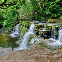 Buy canvas prints of Sgwd  y  Pannwr Waterfall  by Diana Mower