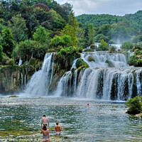 Buy canvas prints of Skradinski buk  Waterfalls Krka Croatia  by Diana Mower